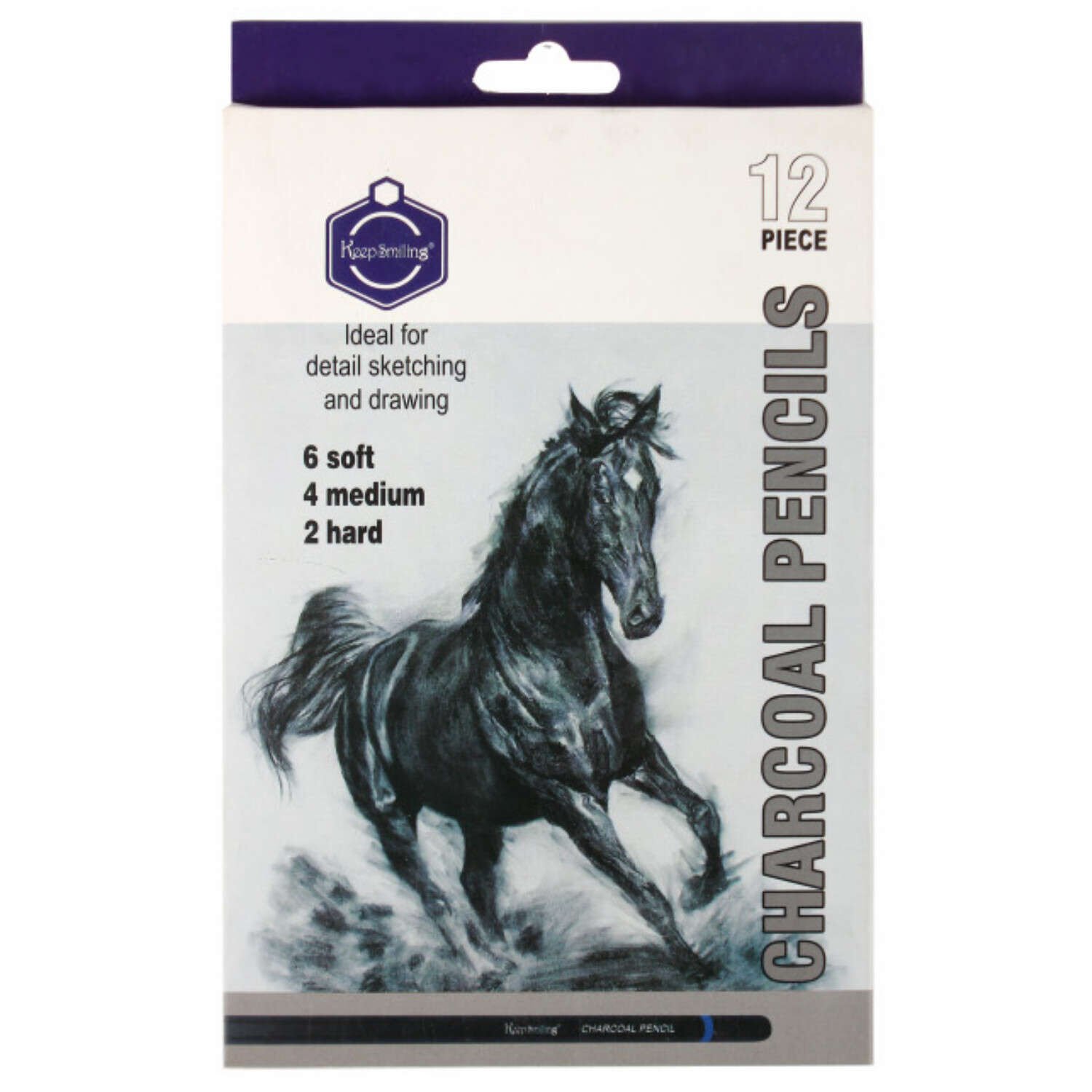 Keep Smiling Kömür Kalem Seti 12 Li Karton Kutu Tb-1060