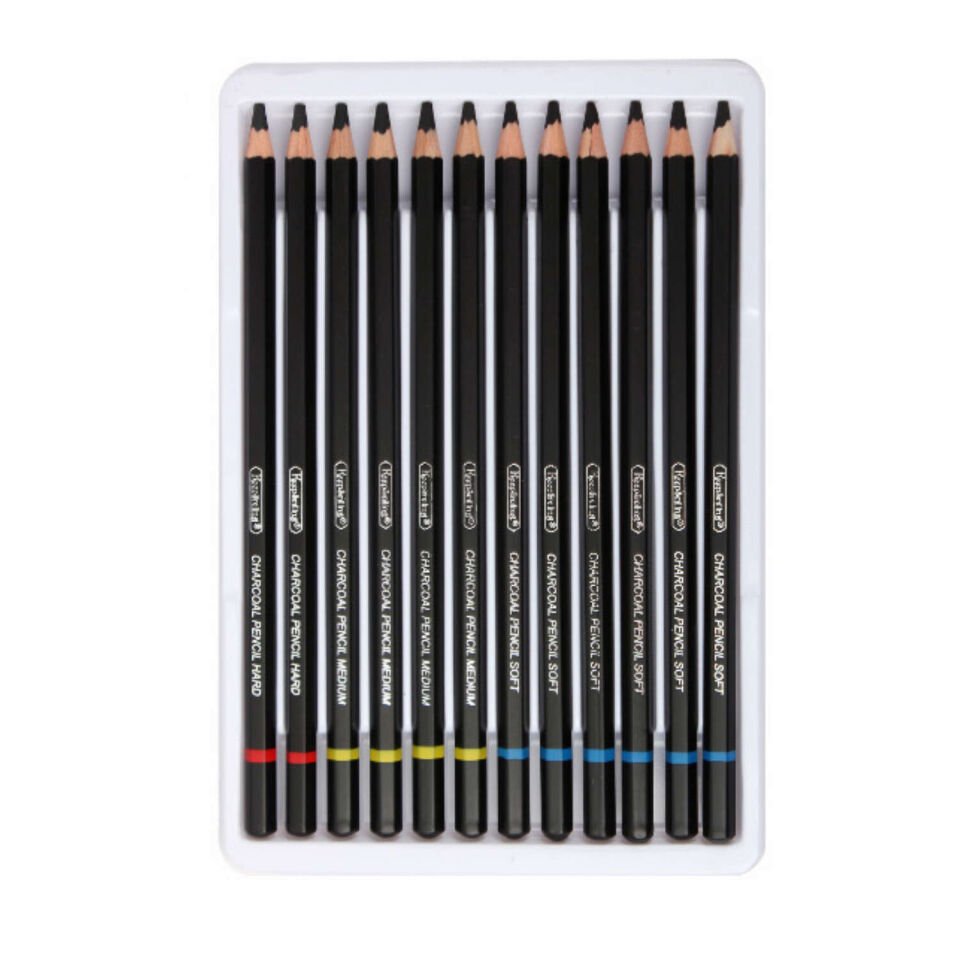 Keep Smiling Kömür Kalem Seti 12 Li Karton Kutu Tb-1060