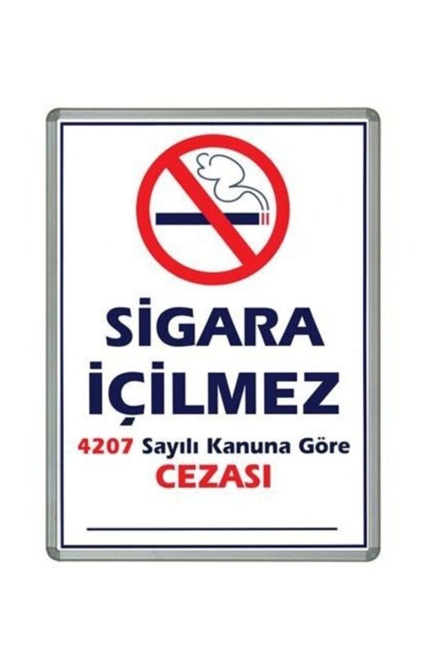 İnter 50x70 Lamine Çerçeve Sigara İçilmez Panosu Duvara Monte