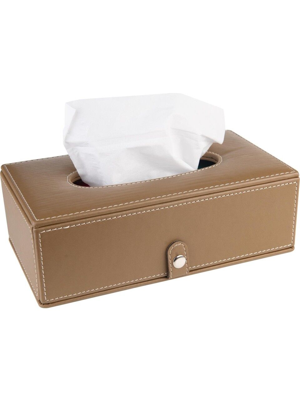 2K Suni Deri Peçetelik Mendil Kutusu 13x24x6 Cm Vizon