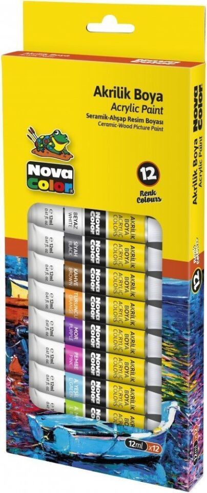 Nova Color Akrilik Boya Tup 12 Ml 12 Li