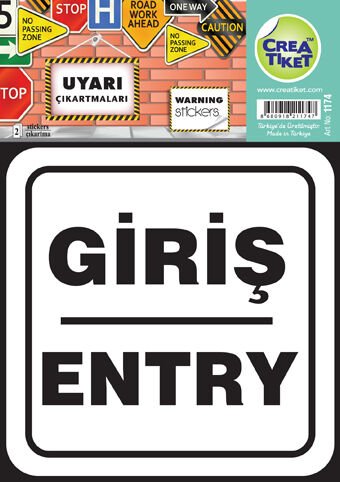 Crea Etiket Uyarı - Giriş/Entry Etiketi