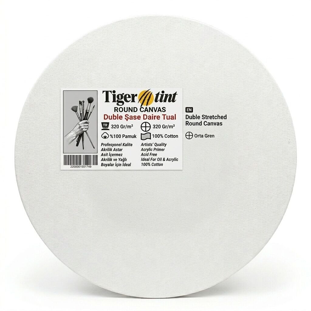 Güven Art Tigertint Daire Tuval 32 Cm 25 Mm