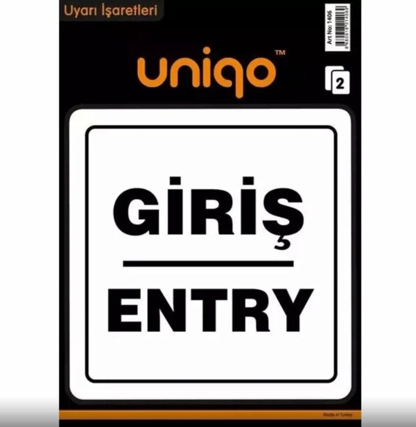 Crea Etiket Unıqo Uyarı Etiketi - Giriş/Entry