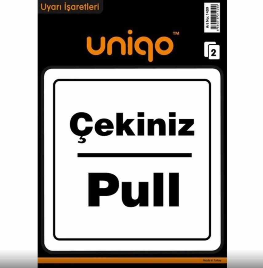 Crea Etiket Unıqo Uyarı Etiketi - Çekiniz/Pull