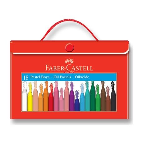Faber-Castell Plastik Çantalı Tutuculu Pastel Boya 18 Renk