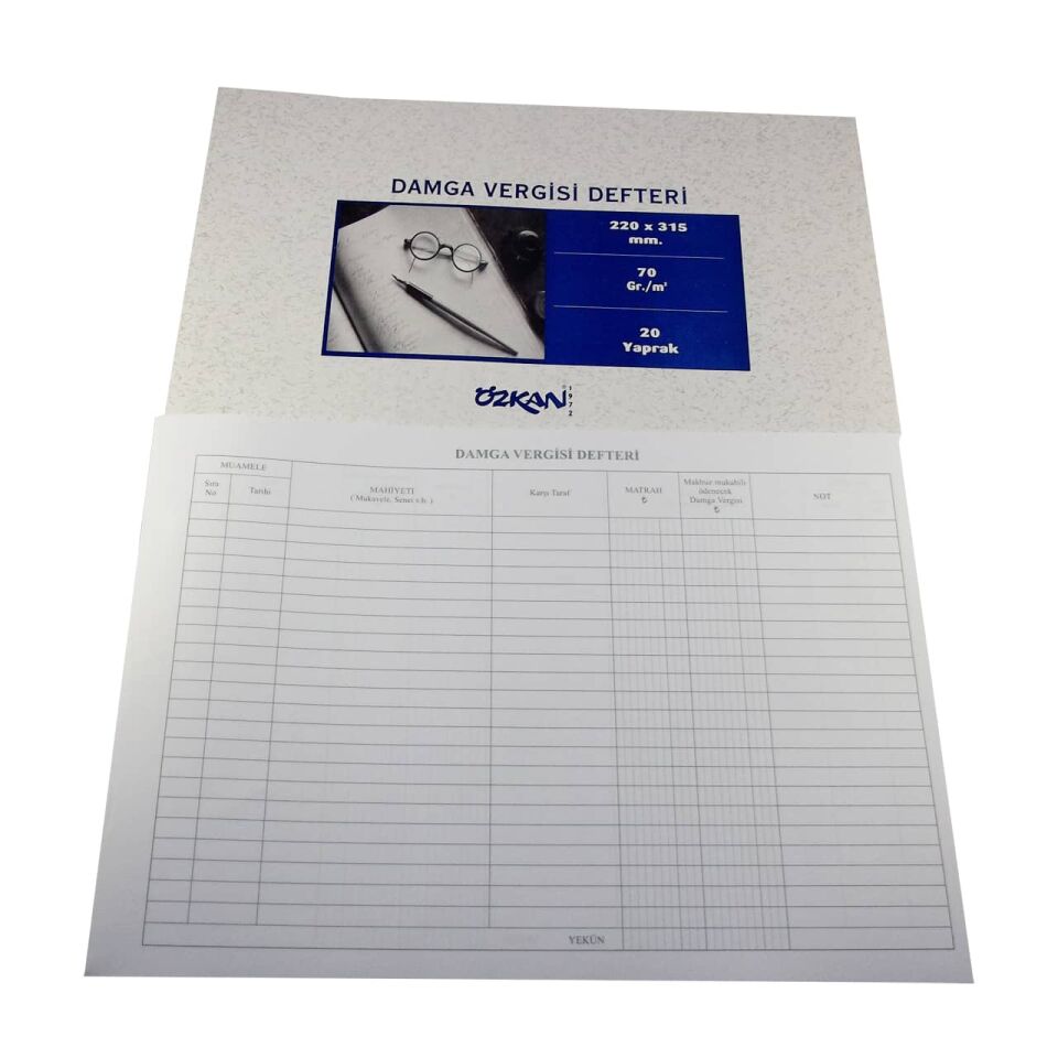 Özkan Damga Vergisi Defteri 40 Yaprak