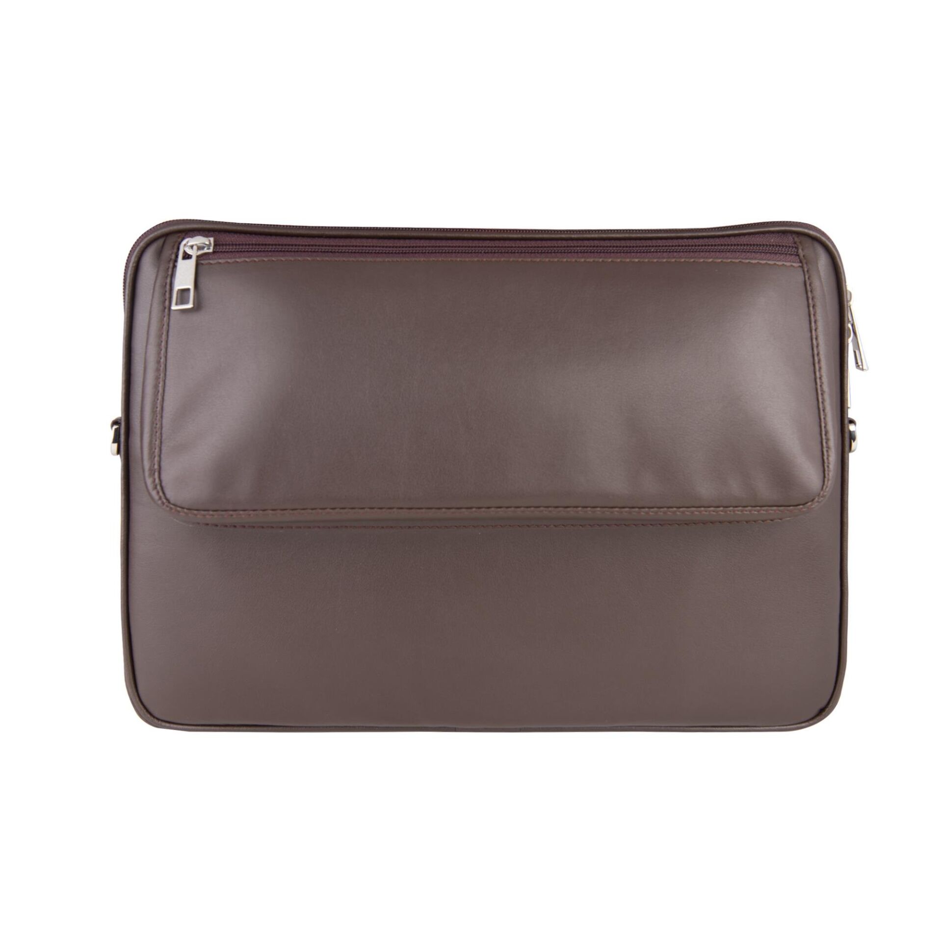2k Suni Deri Laptop Çantası Tablet Çantası 14'' Vegan Omuz Ve Valiz Askılı Aksesuar Ve Evrak Cepli 25.5x36x2 Cm Kahverengi