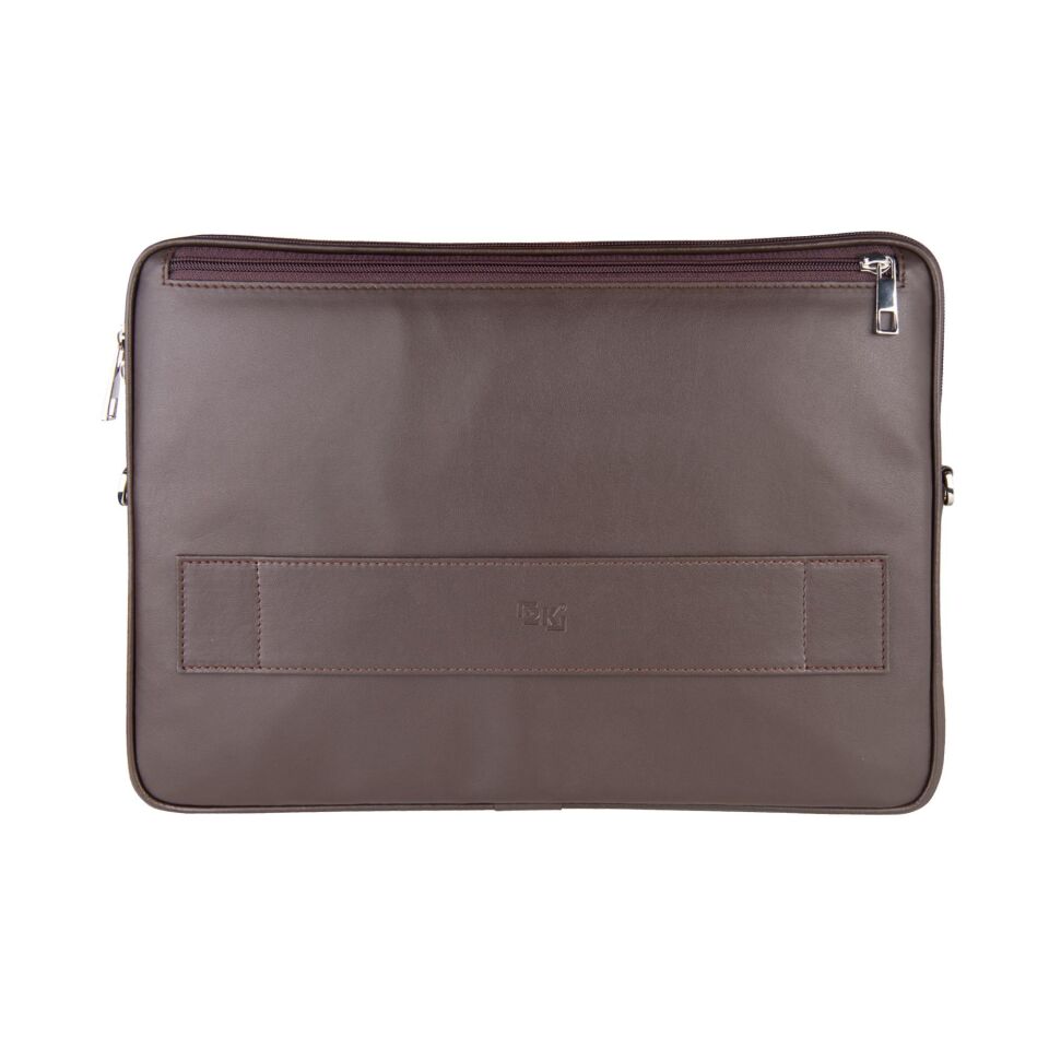 2k Suni Deri Laptop Çantası Tablet Çantası 14'' Vegan Omuz Ve Valiz Askılı Aksesuar Ve Evrak Cepli 25.5x36x2 Cm Kahverengi