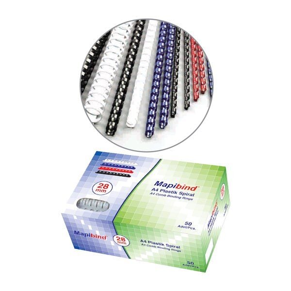 Mapibind Plastik Spiral Beyaz 6 Mm 100 Adet
