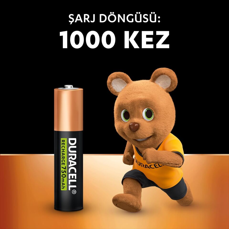 Duracell Pil Şarjlı 2 Li AAA İnce Kalem 750 Mah