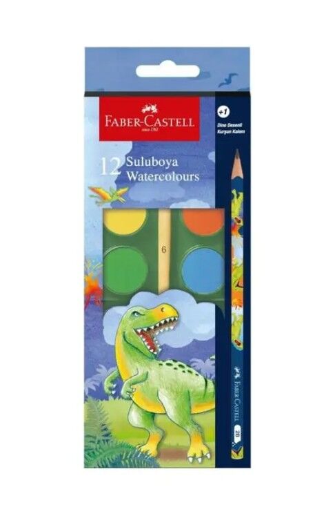 Faber-Castell Dino Büyük Boy Suluboya 12 Li +1 Kurşun Kalem