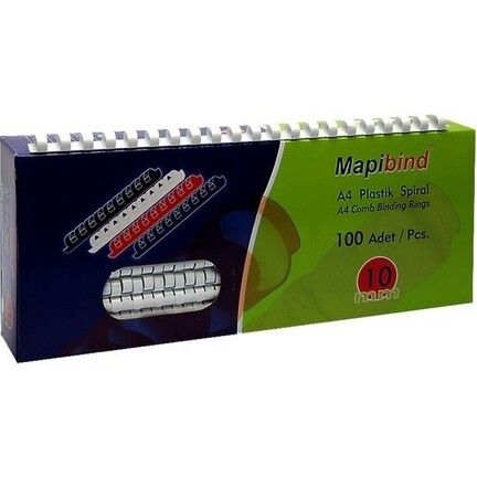 Mapibind Plastik Spiral Beyaz 19 Mm 100 Adet