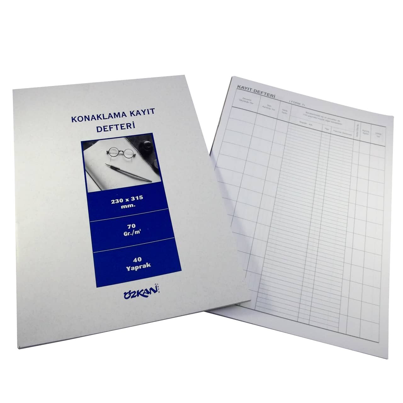 Özkan Konaklama Kayıt Defteri 40 Yaprak