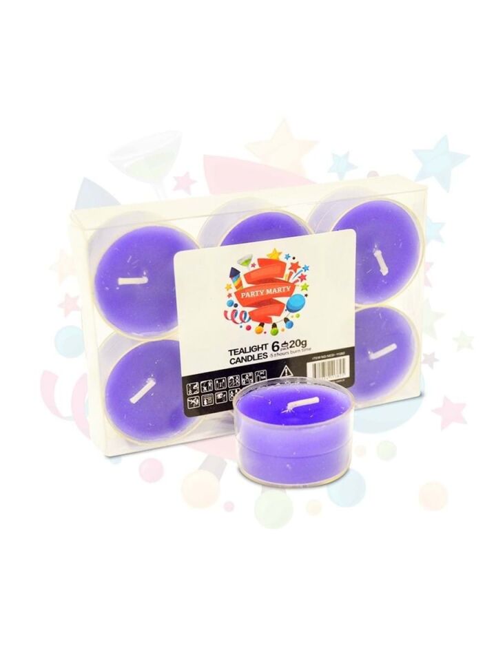 Mum Tea Light Kutulu Kokulu Mor 20 Gr 6 Lı