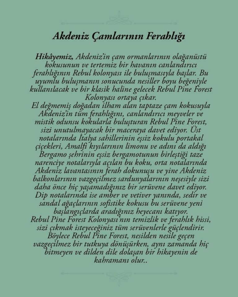 Rebul Kolonya 250 Ml Pine Forest