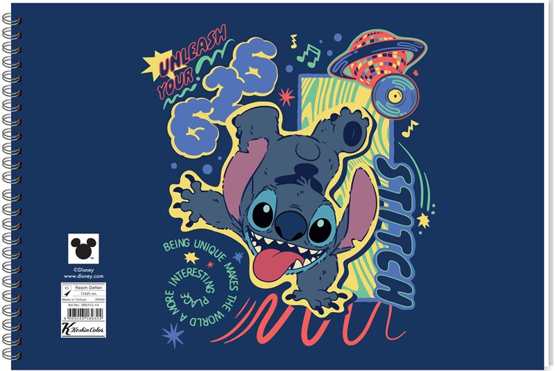 Keskin 17x25 15 Yaprak Lilo&Stitch Resim Defteri