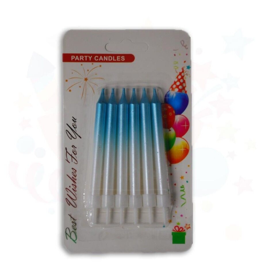 Mum Çubuk Renk Geçişli Mavi 8 Cm 6 Lı