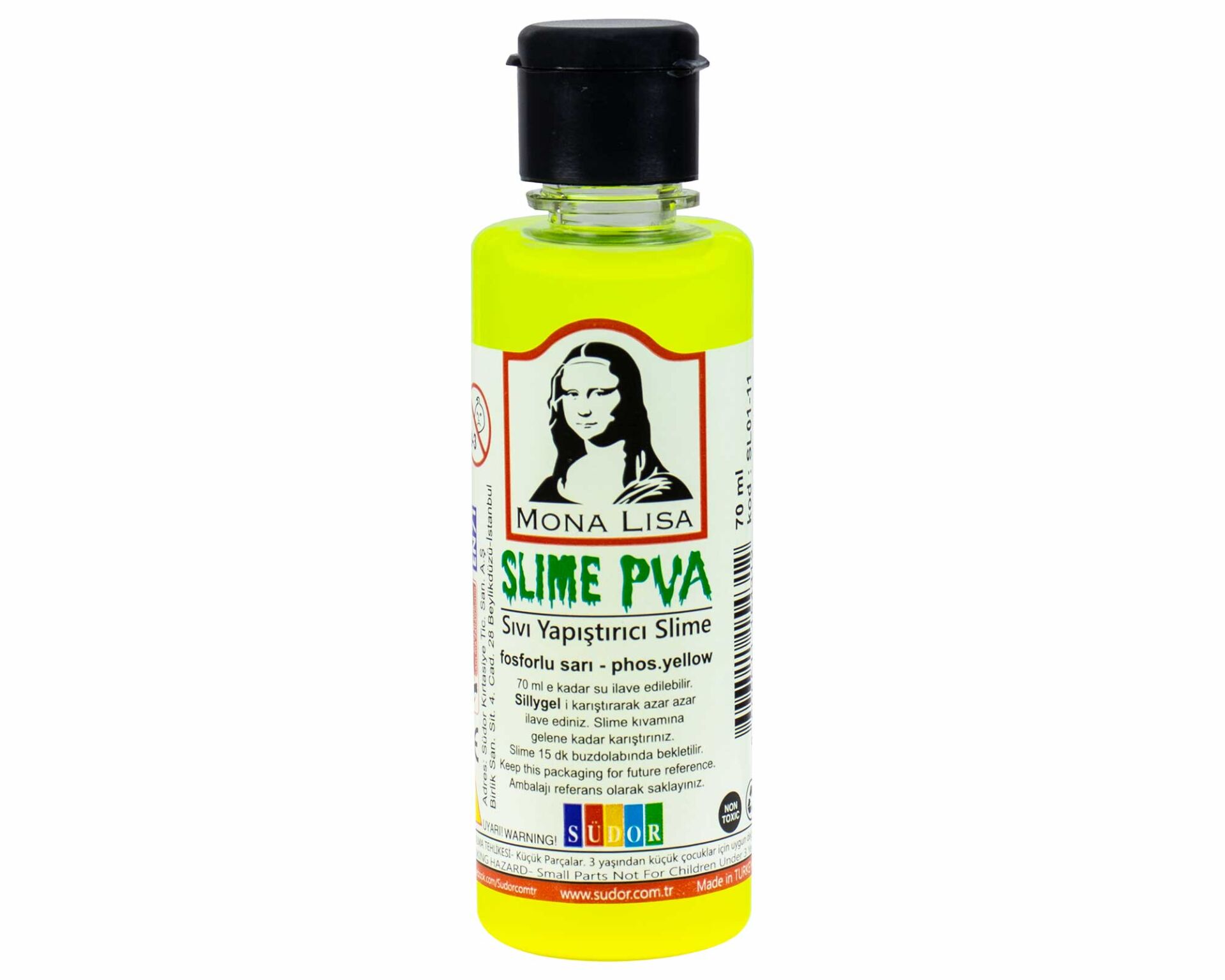 Mona Lisa Sıvı Yapıştırıcı Slime 70 Ml Fosforlu Sarı