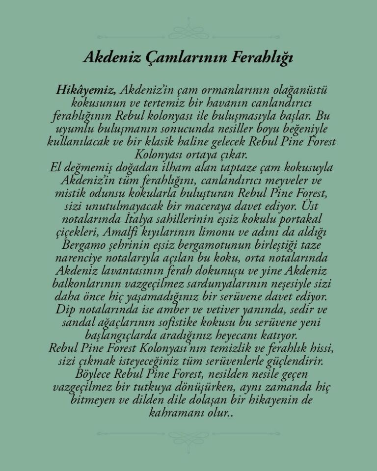 Rebul Kolonya 100 Ml Pine Forest