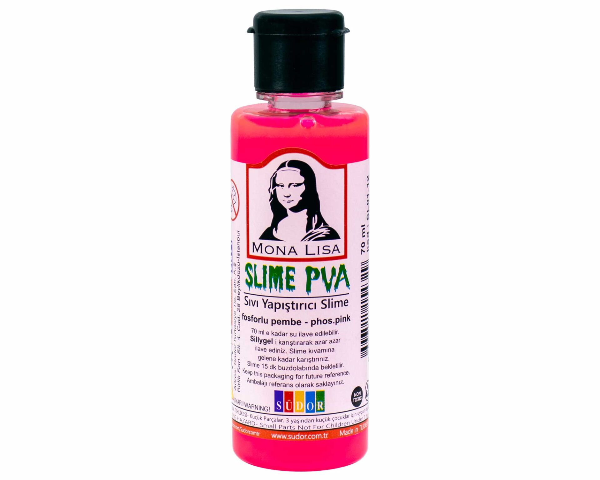 Mona Lisa Sıvı Yapıştırıcı Slime 70 Ml Fosforlu Pembe