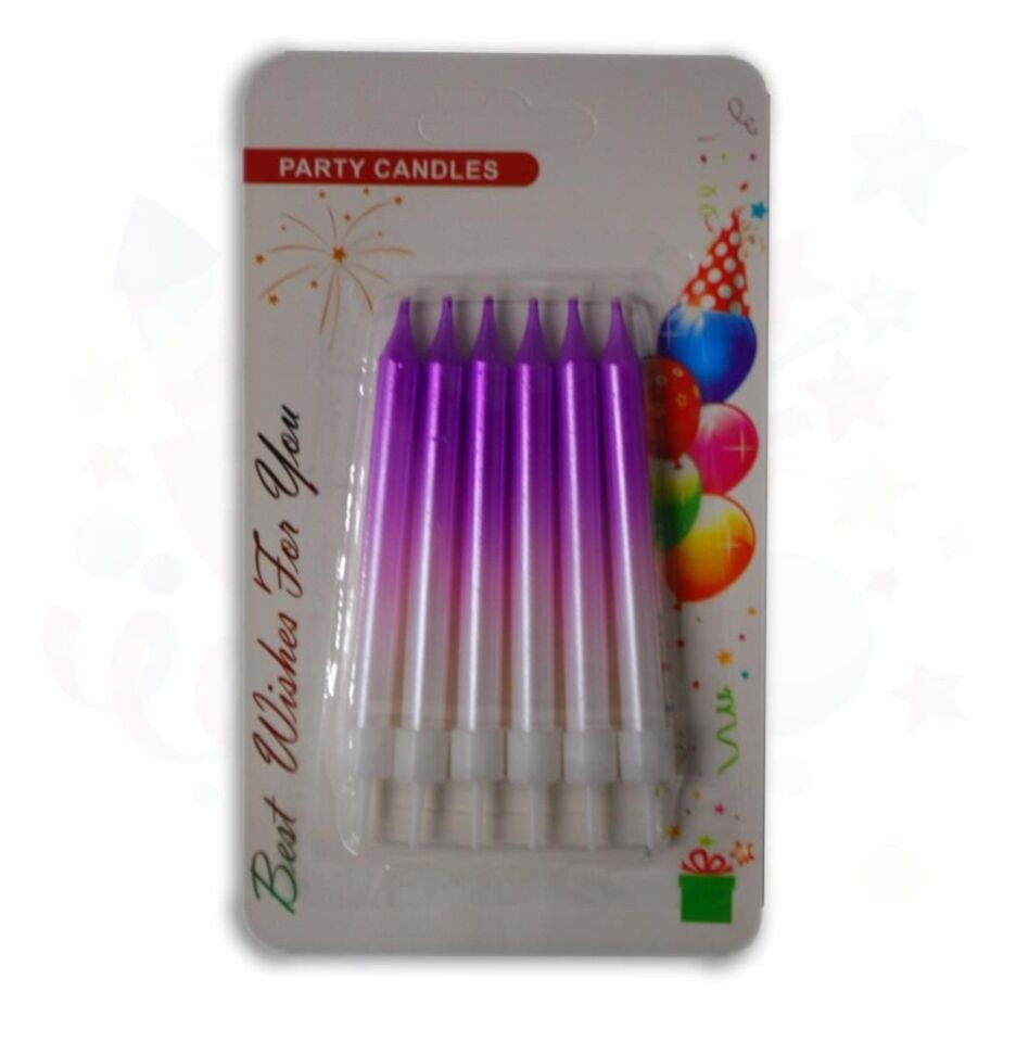 Mum Çubuk Renk Geçişli Mor 8 Cm 6 Lı