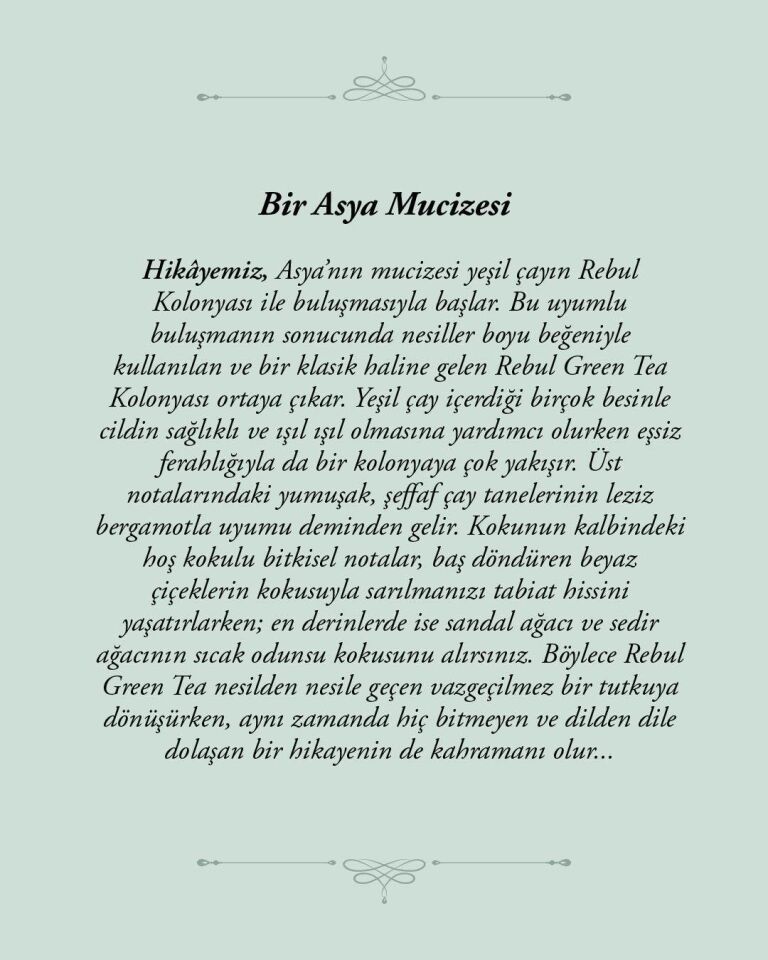 Rebul Kolonya 250 Ml Green Tea