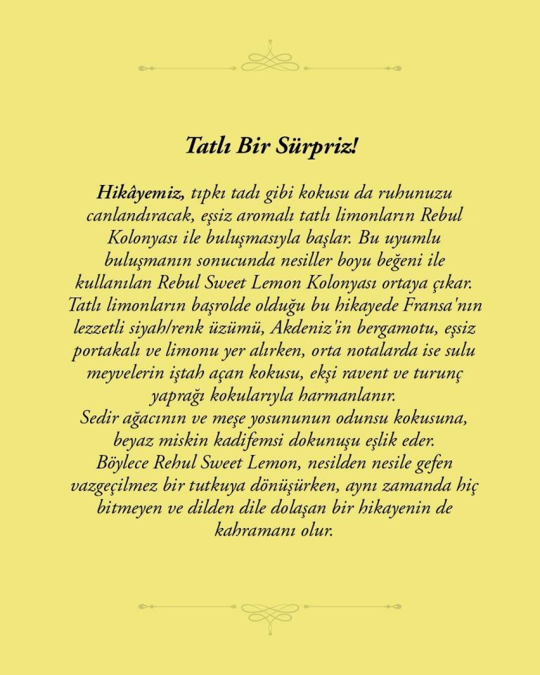 Rebul Kolonya 250 Ml Sweet Lemon