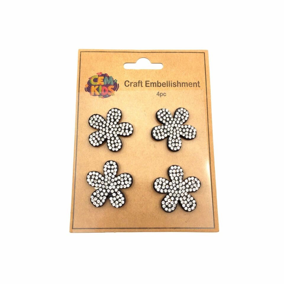 Kids Arts Sticker 4 Lü Keçe Taşlı Çiçek