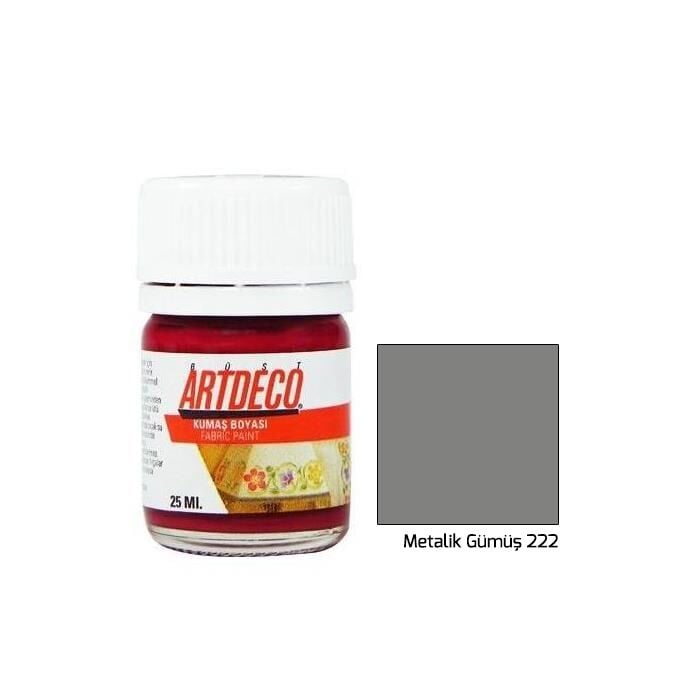 Artdeco Metalik Kumaş Boyası 25 Ml Gümüş 222